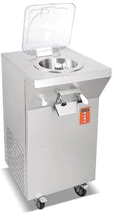 WAOCEO Speiseeismaschine Harte Eismaschine aus Edelstahl, kommerzielle Obst-Automatik-Eismaschine Eismaschine