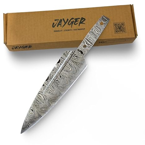 Jayger Handmade Damascus Steel Sgian Dubh Blank Blade - Authentic Scottish Craftsmanship for Custom Knife Making
