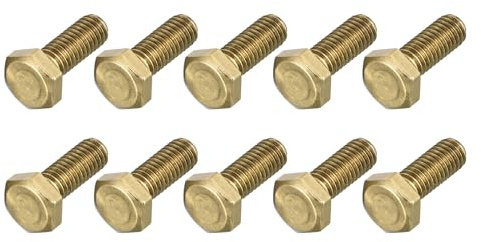METALLIXITY Hex Head Screw Bolt (M6-1x16mm) 30Pcs, Brass Fully Threaded Solid Brass Hex Bolts Machine Screws - for Machinery Repair