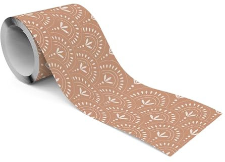 Muralo - Selbstklebende Bordüre - Tapetenbordüre Wandbördure - Dekorative Wandtatto für Wände, Möbel, Decken, Tapeten, Wandverkleidungen, Türen - Boho-Ornamente - Br.10cm x Hö.300cm