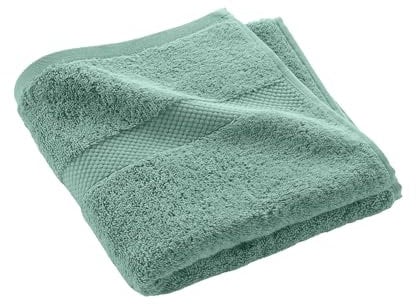 Douceur d'Intérieur, Serviette de Toilette (50 x 90 cm) Elegance Celadon, 100% Coton Uni