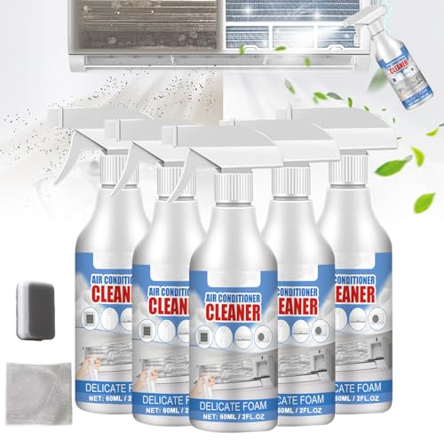 Air Conditioner Cleaner,Air Conditioner Coil Cleaner,Air Conditioner Cleaner Foam,Multi-Purpose Household Air Conditioning Foam Cleaner,No Washing Ac Coil Foaming Spray (5pcs)