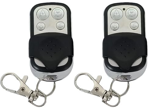 Okaywork Telecomando - Confezione da 2 telecomandi universali per cancelli, Codice variabile a 4 pulsanti, Compatibile con telecomando per cancello 433 MHz, Telecomando cancello universali.