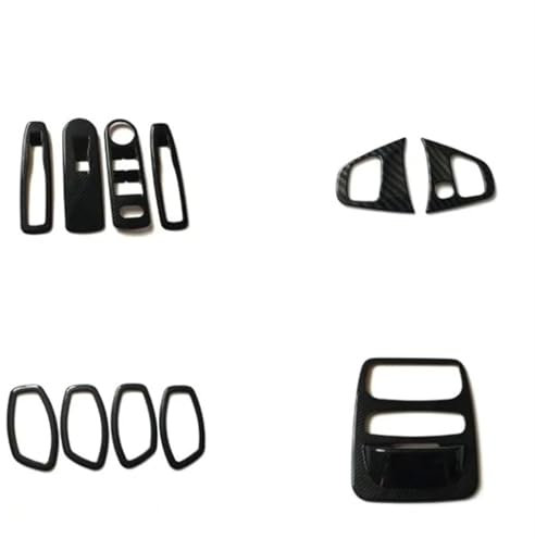 Mittelkonsole Styling Für Clio IV 2013-2018 ABS Carbon Matte Auto Scheinwerfer Control Schalter Links Center Control Dekorative Innen Zubehör Mittelkonsole Verkleidung(4 Set)