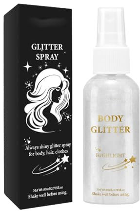 Spray pailleté pour cheveux et corps,Spray pailleté - Laque brillante longue durée | Laque à paillettes pour vêtements, longue durée, séchage rapide, scintillante, pour scène, Festival, et bal de maqu