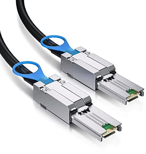 ipolex SFF-8088 zu SFF-8088 Externes Mini SAS HD Kabel, 3G/6Gbps SAS2.0 26Pin Hybridkabel angeschlossen SCSI für Raid, 100 Ohm, 1-m(3.3ft)