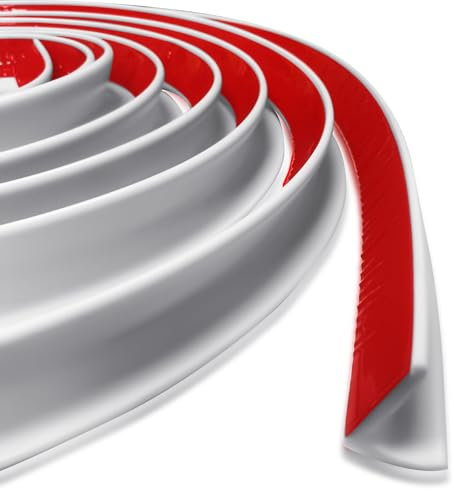 J Shape - Grondaia per pioggia, retro autoadesivo, adatto per tutti i tipi di auto, camion, camper e yacht (bianco, 5 m)