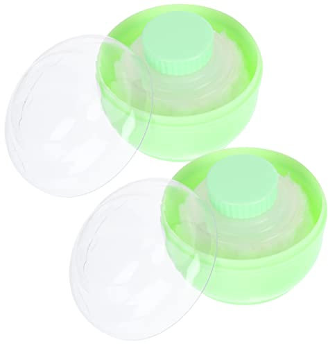 AUTSUPPL 2pcs Travel-sized Powder Bowl Puff Case Body Powder Puff Box for Boys and Girls Adults Comfortable to Hold Handle