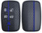 OTMIK Housse Silicone pour Clé de Voiture pour Land Rover Range Rover Sport Evoque Freelander Velar Discovery 4 Jaguar XE XJ XF Guitar Accessoires pour Coques de clés (Ligne Bleue)