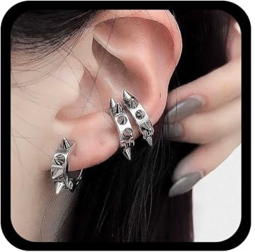 Allereya Orecchini A Cerchio Punk Spike Huggie Orecchini A Cerchio A Spillo Orecchini A Spillo D'argento Orecchini A Spine Gotici Orecchini A Spillo Huggie Orecchini Da Donna
