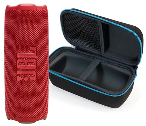 JBL FLIP 7 Bluetooth Speaker & divvi! Premium Hard Case Bundle - Red