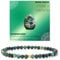 JENCVNL 4mm Naturstein Perlen Stretch Armband Damen Echtes Naturstein Armband mit 18K Gold Perlen Edelsteine Stretch Armbänder Perlenarmband (Moos Achat)