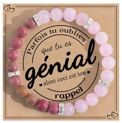 VGWON Idée Cadeau Femme Bracelet Perle Pierre Naturelle Bijou | Cadeau d’anniversaire, Noël, Nouvel‑An et Saint‑Valentin pour Jeune Fille, Fille, Meilleure Amie Petite Amie