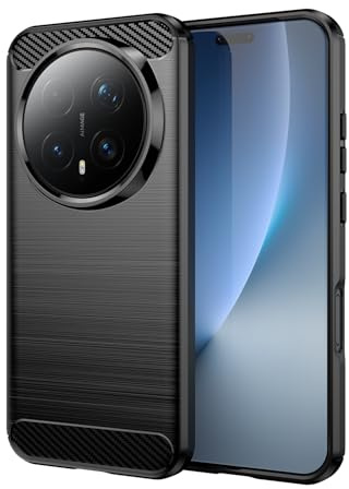 Wookfiss Handyhülle für Honor Magic 8 Pro Hülle, Weiche Kohlefaser Design TPU Silikon Flexible Stoßfeste Kratzfest Schutzhülle Kompatibel mit Honor Magic 8 Pro, Schwarz