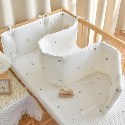 PTKG Randpolsterung Babybett,Kinderbett Seitenschutz,Abnehmbar Als Randpolsterung,Kinderbettgitter zum Vertikalen,Superdicker Antikollisions Teppich,fürs Bett Kopfschutz,C7,150 * 28cm
