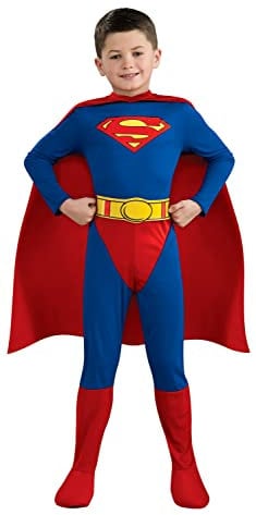 Rubie's Official DC Superman Kids Fancy Dress Boys Superhero Childrens Child Comic Book Costume, 3-5 years Small Halloween