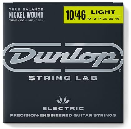Dunlop 3PDEN1046 - Corde per chitarra elettrica, in nichel, misura media, 10 - 46, confezione da 3