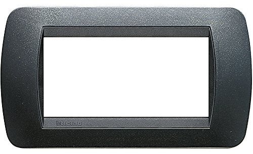 BTicino L4804PA Placca 4 Moduli Livinglight, Colore Acciaio Scuro
