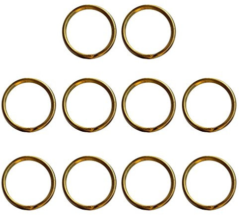 MagiDeal Pack 10 Brass Split Key Chain Hook Loop Hoop Key Keychain Clasps Connector - 8 Sizes - 30mm