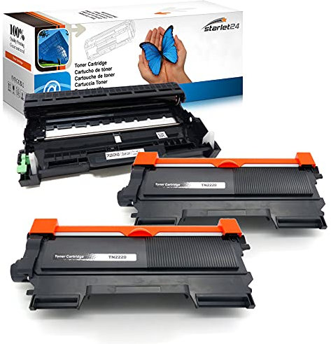 2X Toner + 1x Bildtrommel kompatibel zu Brother TN2220 DR2200 für DCP-7055 DCP-7060D MFC-7360N MFC-7460DN 7860DW HL-2130 HL-2240 HL-2240D HL-2250DN HL-2270DW FAX-2840 FAX-2940
