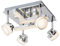 LED Spotleuchte Padma Metall chrom/Kristall L:29cm B:29cm H:15cm mit 2-stufiger Dimmunktion über den Wandschalter