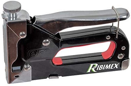 RIBIMEX PRAGRAM Graffatrice manuale in set con chiodi e punti metallici