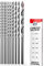 Baker and Bolt Extra Long 12 Brad Point Drill Bit Set for Wood Stainless Steel Wood Drill Bits Set | Pack of 10 with Storage Sleeve
