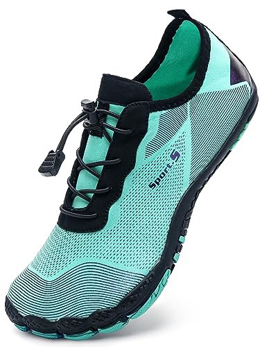 Mabove Damen Barfussschuhe Badeschuhe Strandschuhe Schwimmschuhe Wasserschuhe Aquaschuhe für Wassersport Outdoor Fitnessschuhe Trekking(Blau 1924,41 EU)