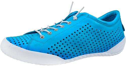 Andrea Conti Damen Schnürschuh Halbschuh Leder perforiert Schnürung 0345767, Größe:41 EU, Farbe:Türkis