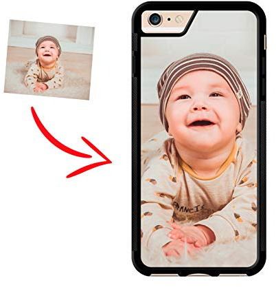 imafan Cover Personalizzata con la Tua Foto - Immagine - Testo - Nome - Custodia con Bordo in Silicone Super Resistente con Antiscivolo - Stampa Lucida indelebile - Compatibile con iPhone 6 / 6S