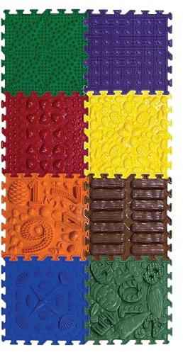 ORTO NATURE Massage Puzzle sensorische Bodenmatte - Orthopädische Spielmatte für Kinder oder als Baby Spielzeug, Puzzlematte Unterlage für den Boden (Happy Path)