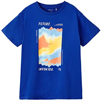 name it Boy's NKMDIMON SS TOP T-Shirt, Surf The Web, 122/128