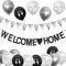 Welcome Home Ballon, Willkommen Zuhause Banner Willkommen Deko, Welcome Home Deko Willkommen Home Girlande mit 5M Wimpel Banner, Herzform Stern Pailletten Luftballons für Zuhause, Party