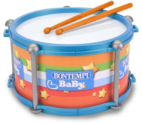 Bontempi | BabyBeat: Tamburo Giocattolo con Doppia Membrana per Piccoli Batteristi, 245x245x135 mm