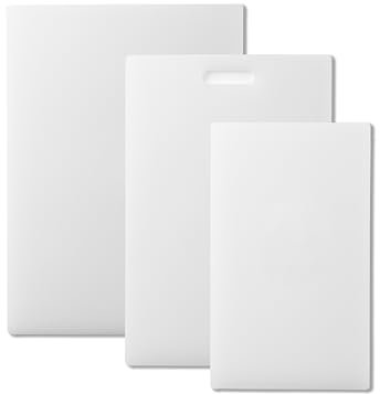 ABEL DESIGN - Set di Taglieri per Cucina, 3 Taglieri BIG + MEDIUM + SMALL spessore 0,8 cm, Taglieri HACCP in Polietilene Bianco di Alta Qualità, Realizzati in Italia, Pratici e Igienici.