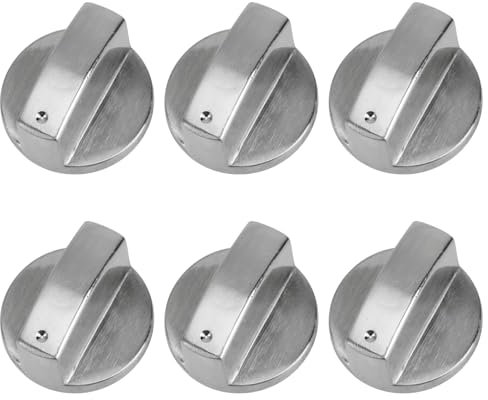 4/6 Manopola per Fornello a Gas, 6MM Copertura Pomello Accessori di Ricambio per Fornello a Gas Universale, Manopola di Controllo del Riscaldamento Controllo Preciso Della Temperatura per Forno (6PCS)