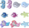 SUNNYCLUE 1 boîte de 10 perles en Silicone en Forme D'Animaux Marins, Perles Focales en Forme de Sirène, Animaux de Dessin Animé Mignons, Tortue en Caoutchouc Souple, Entretoise Double Face en Vrac po