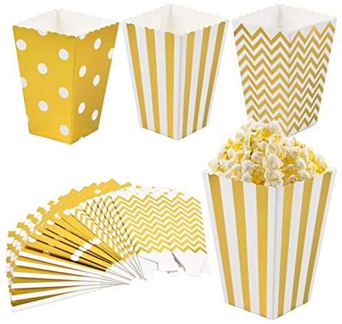 18 cajas de palomitas de maíz para caramelos, bolsas de palomitas de maíz, pequeñas bolsas de cartón para aperitivos, bolsas de fiesta, contenedores para fiestas, cumpleaños, bodas, regalos y noches