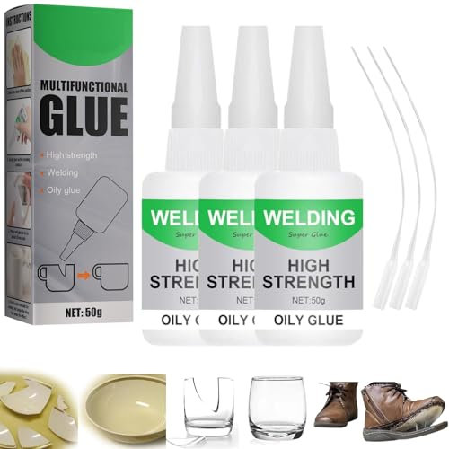 Welding High-Strength Oily Glue, Universal Super Glue, Jue Fish Glue Ceramic Plastic Quick Repair of Metal, Plastic, Wood, Glass (3PCS)
