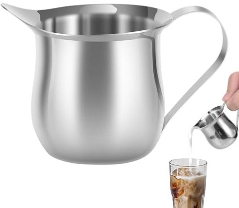 scyca Brocca per latte | 90 ml in acciaio inox portatile per latte espresso bricco per latte – per latte, tè, caffè, salsa