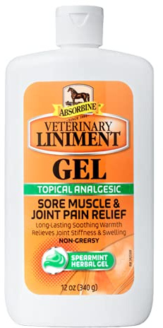 Absorbine Veterinary Liniment Topical Analgesic Sore Muscle and Arthritis Pain Relief Warming Liniment Rub, 12 Ounce Gel