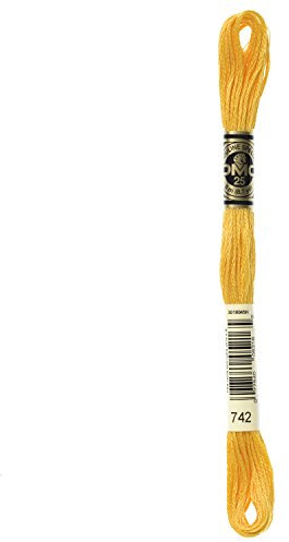 DMC Stickgarn, 8 m, verschiedene Farben, Baumwolle, Farbe 742, 8,7 Yards