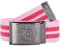 2Stoned Stoffgürtel Canvas Belt Rosa-Rot, Matte Schnalle Geprägt, 4 cm breit für Damen und Mädchen