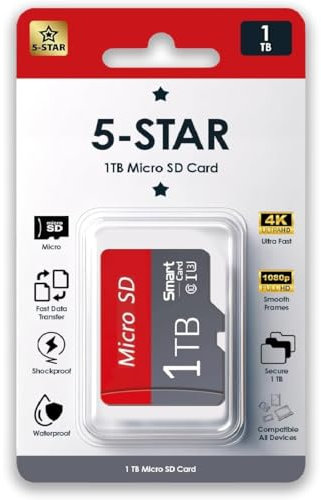 5-Star Micro SD Class 10 1TB High Yield Compatible