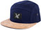 Blackskies® Port Royale 5-Panel Cap Wildlederschirm aus Kunstleder Unisex Baseball Mütze Navyblau