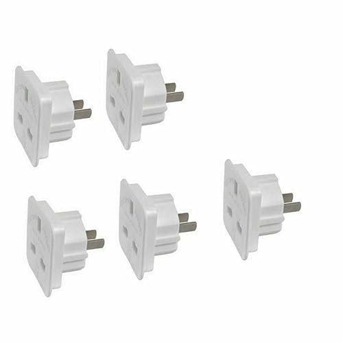 High Grade - [5 PACK] Travel Plug Converts UK Plug to USA (Flat) Plug - Works in USA/China/Japan/Thailand/Vietnam/Australia/Malaysia/Maldives/Mexico and More