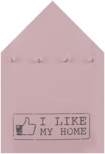 Schlüsselbrett Holz »I like my home« mit 4 Haken 20·26cm ROSA