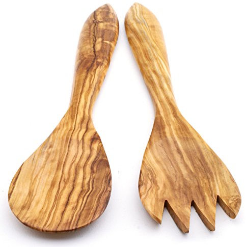 ART ESCUDELLERS Cubierto Mallorquin Grande en Madera de Olivo Hecho a Mano. 27,5 cm x 6 cm x 1,5 cm