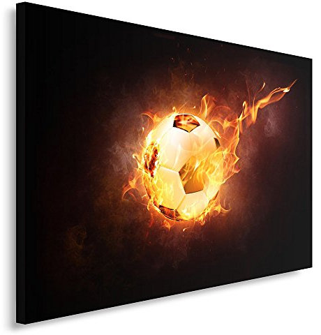 Feeby. Wandbild - 1 Teilig - 40x60 cm, Leinwand Bild Leinwandbilder Bilder Wandbilder Kunstdruck, FUßBALL, SPORT, ROT