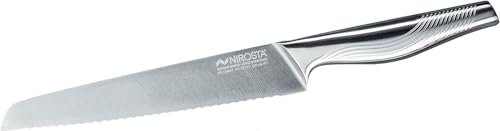 Nirosta Swing Cuchillo Panero, Cuchillo Cortar Pan, Hoja de Sierra, Cuchillo Cocina Sierra Acero Inoxidable, Cuchillo Enterizo, Mango Antideslizante, 20/35cm, 1 ud.